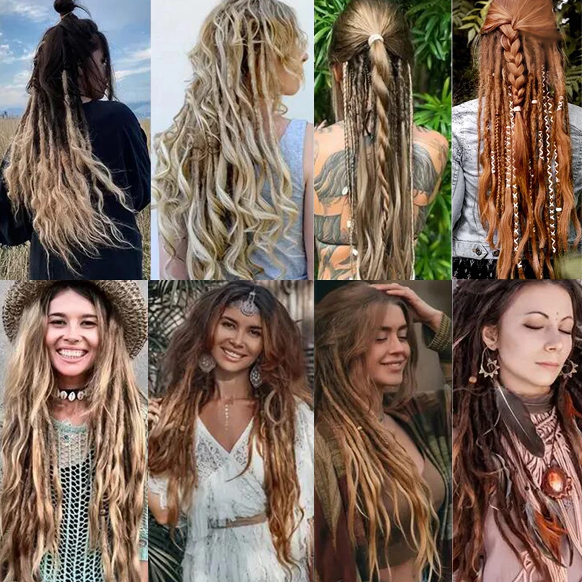 26 pollici Ombre sintetico Double Ended Dreadlock dreadads fatto a mano  all'uncinetto per Rock \u0026 Roll capelli Hippie 5 fili/estensioni del lotto -  AliExpress, image size:1200x1200