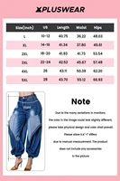 Plus Size Women's Daily Blue Jogging Denim Jeans - Image 4