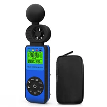 

3 in 1 Handheld Wind Speed Meter RQ-881W, with Wind Speed/Temperature/Humidity/WBGT Alarm for Drone Flying, Hunting, Sailing
