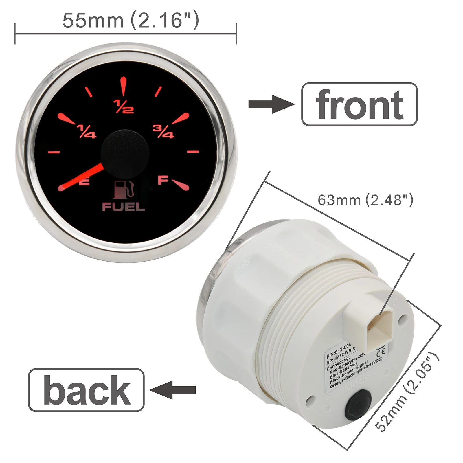 Kit medidor auto-correspondente para carro e barco, velocímetro GPS e tacômetro, voltímetro de imprensa de óleo, medidor de temperatura do combustível, 85mm, 52mm