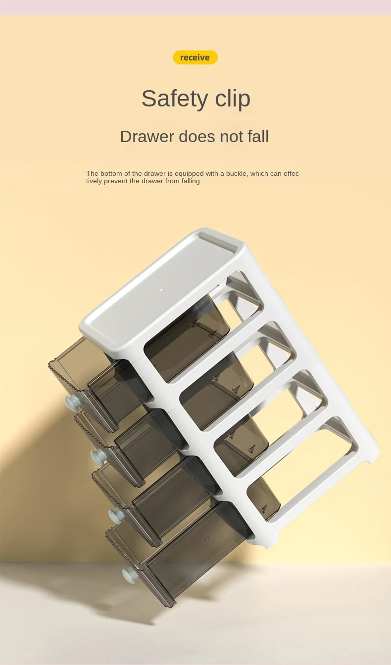 Desktop multi-layer cosmetics storage box, office storage cabinet, drawer style student dormitory stationery storage cabinet,