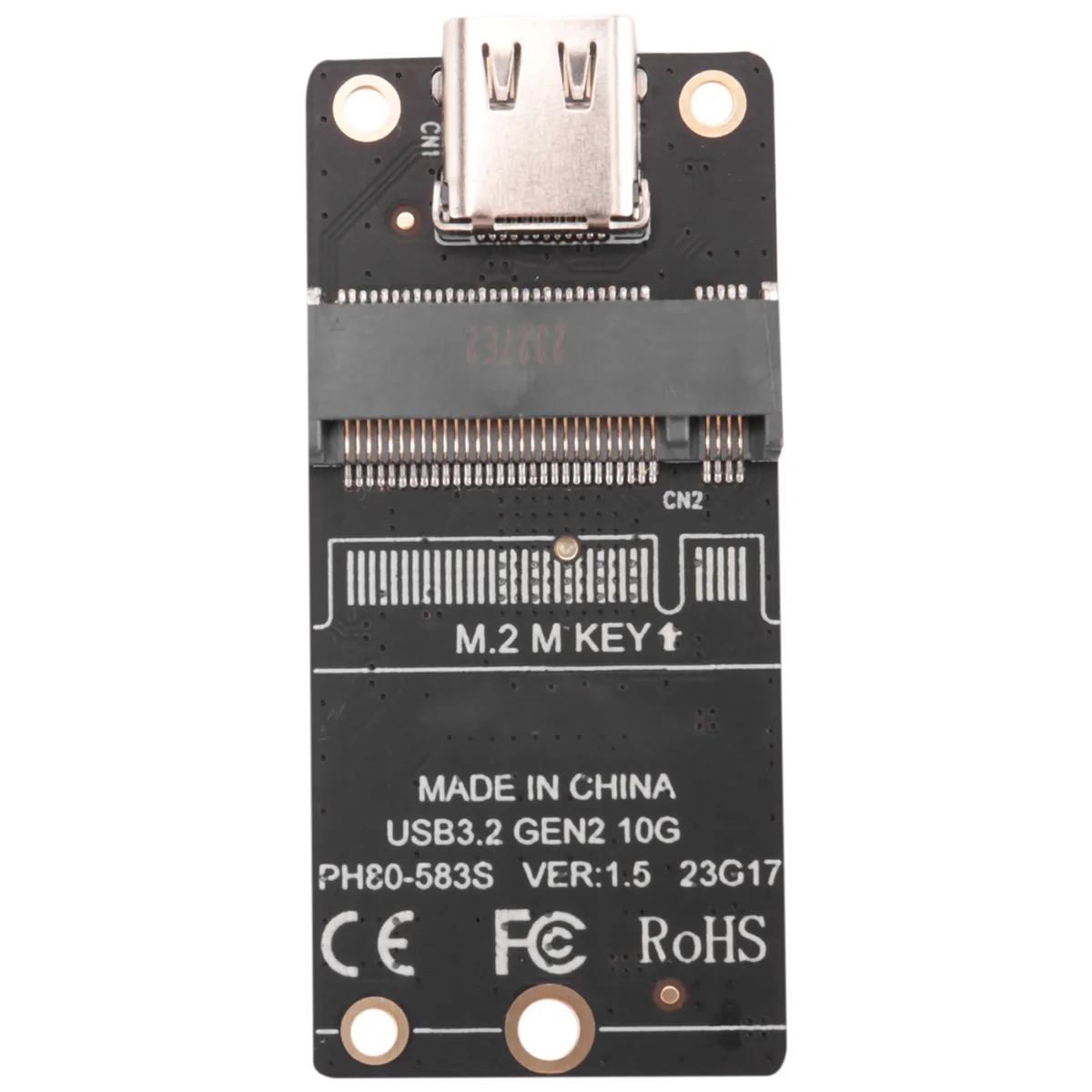 M.2 to C타입 SSD 인클로저 어댑터, M2 NVME HDD 인클로저, 인터포저 보드, JMS583 칩, 10Gbps 지지대 2230 2242 2260 SSD