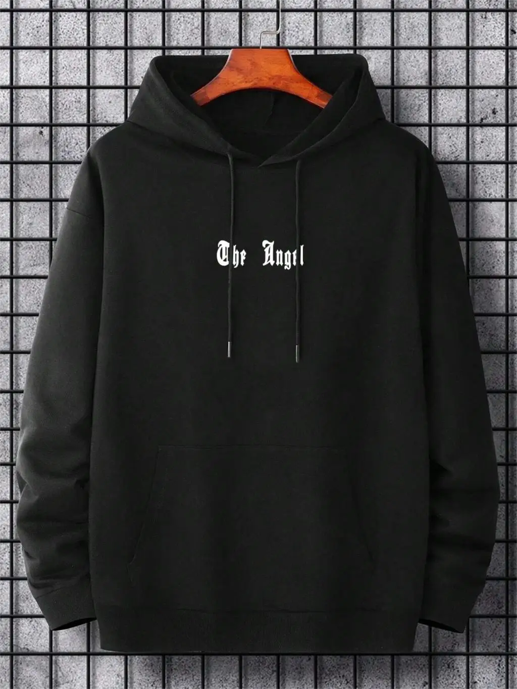 Angel's Wings Printing Male Hoody O-Neck All Match Loose