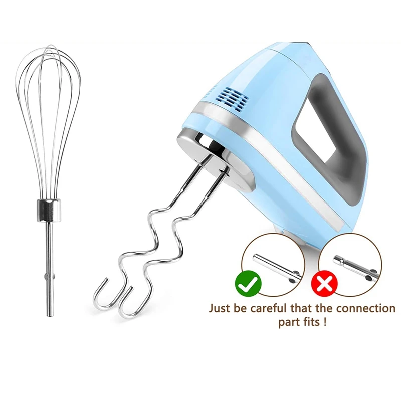 3Pcs For Kitchenaid Whisk Attachment Replacement Beaters Of Dough Hook And Whisk for Kitchenaid & Hand Mixer