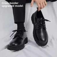 Business Casual Men's Leather Shoes Breathable Thick Bottom Student Style Spring Autumn Seasonal Rubber Sole Fashionable