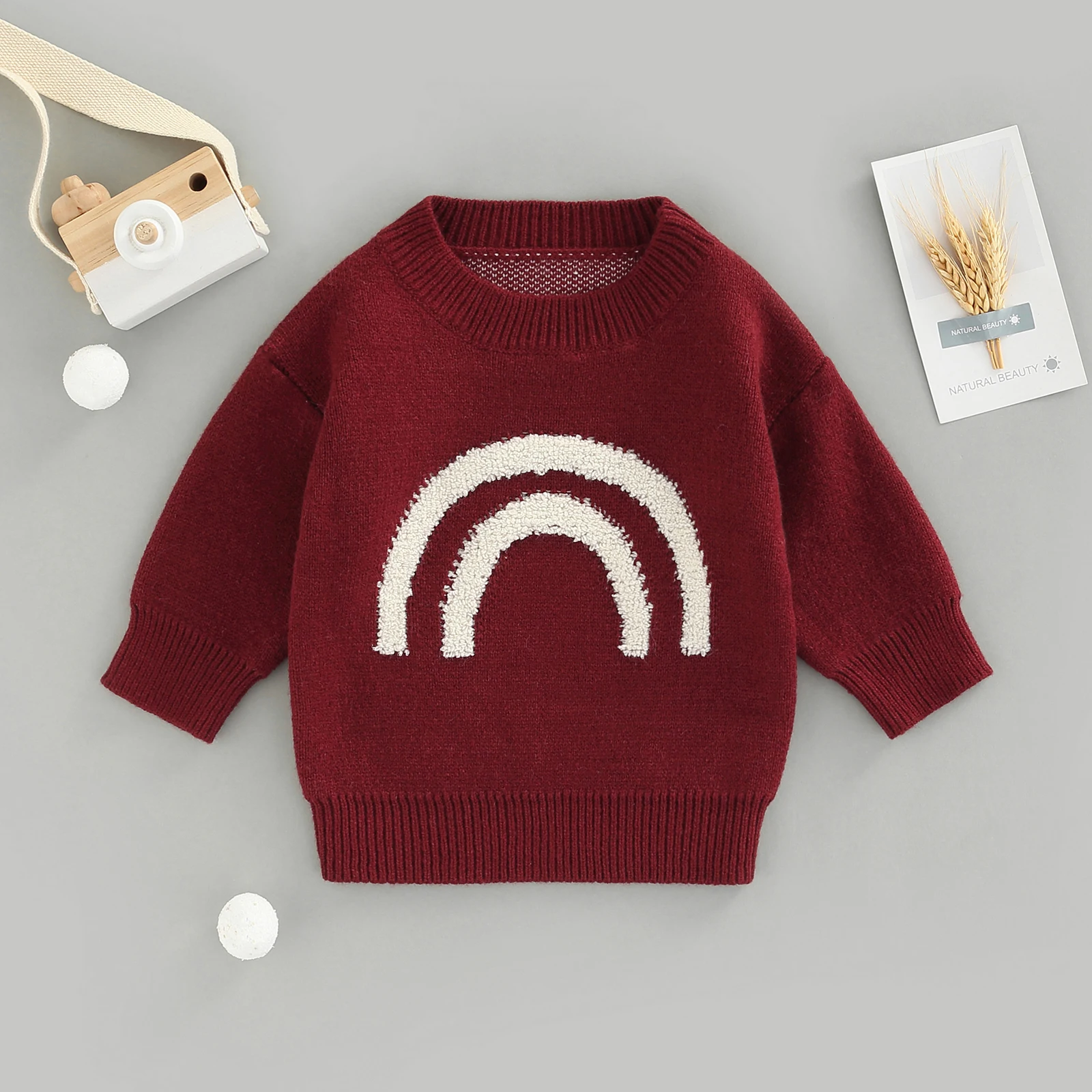 Fuzzy rainbow sweater top