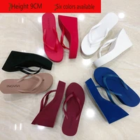 EOFK New Women Flip Flops Wedges Comfort Summer Platform Slippers Outdoor Concise Beach High Heel 9cm Casual Slides - Image 2