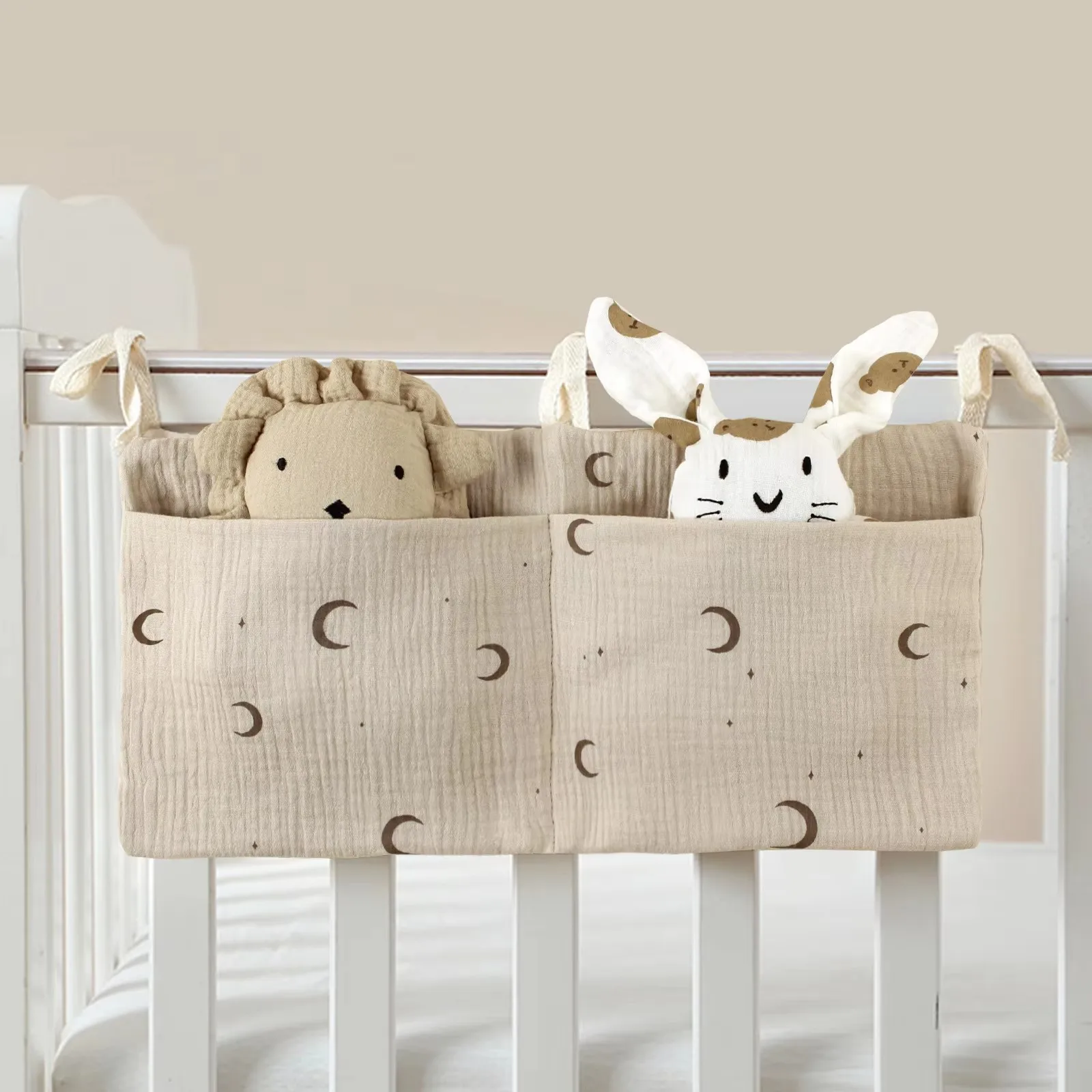 Compact Baby Crib Organizer & Diaper Caddy