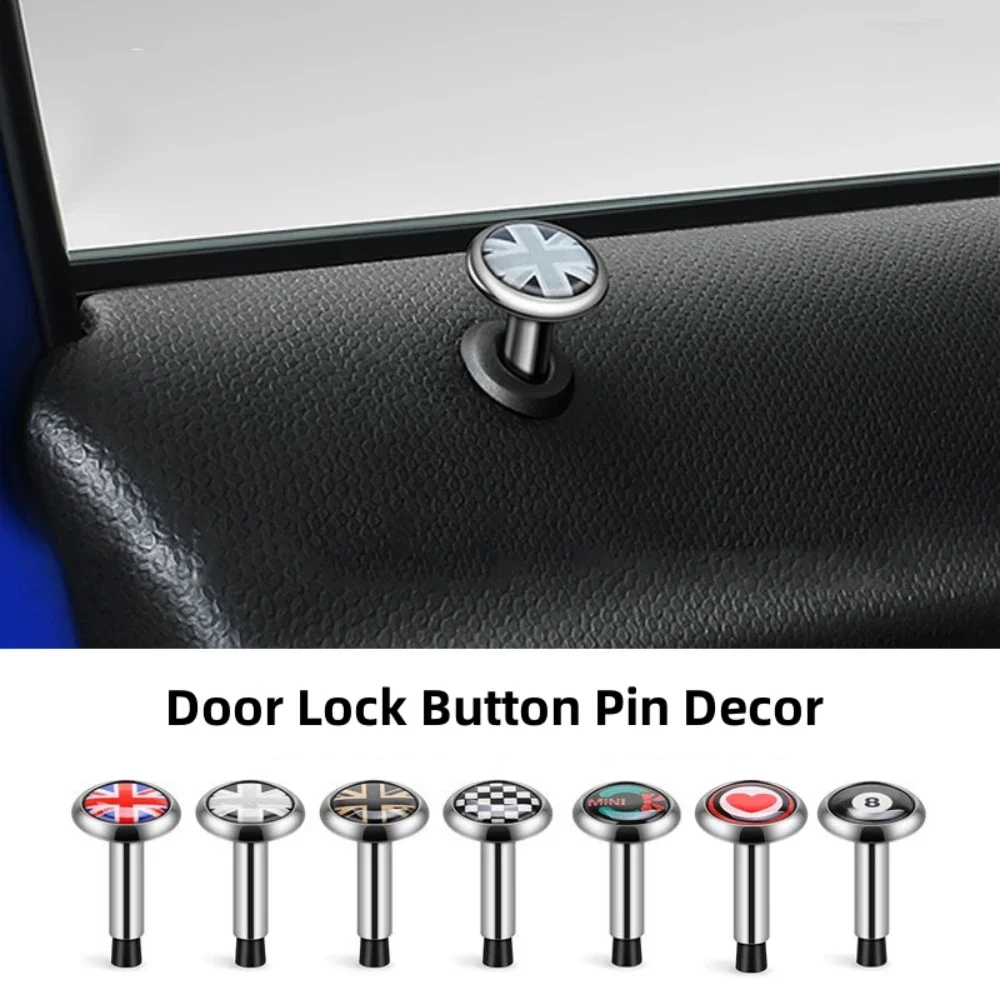 1Pc Car Door Safety Metal Bolt Door Lock Button Pin Decor Per Mini Coopers S One Jcw F53 F54 F55 F56 F60 R50 R55 R56 R57 R60 R61