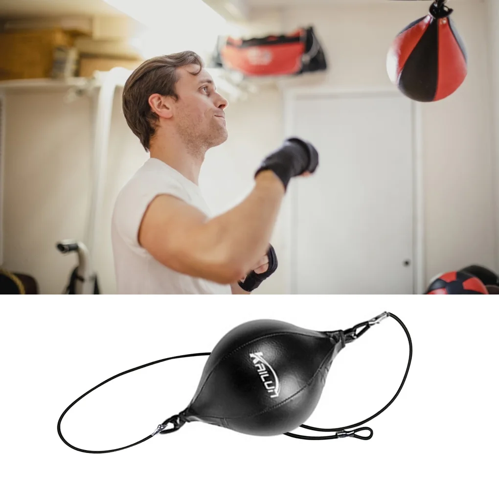 Quality PU Leather Boxing Punching Bag Pear Boxing Bag Inflatable Speed Double End Training Reflex Speed Balls
