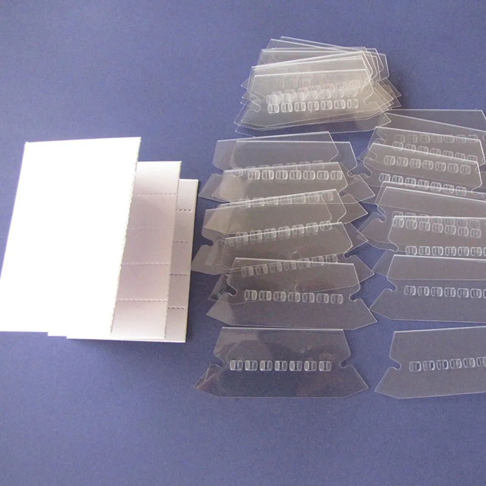 120Pcs 투명 플라스틱 폴더 탭 파일 라벨(폴더 걸이용) 빠른 식별 사무실 학교 조직 시간 절약