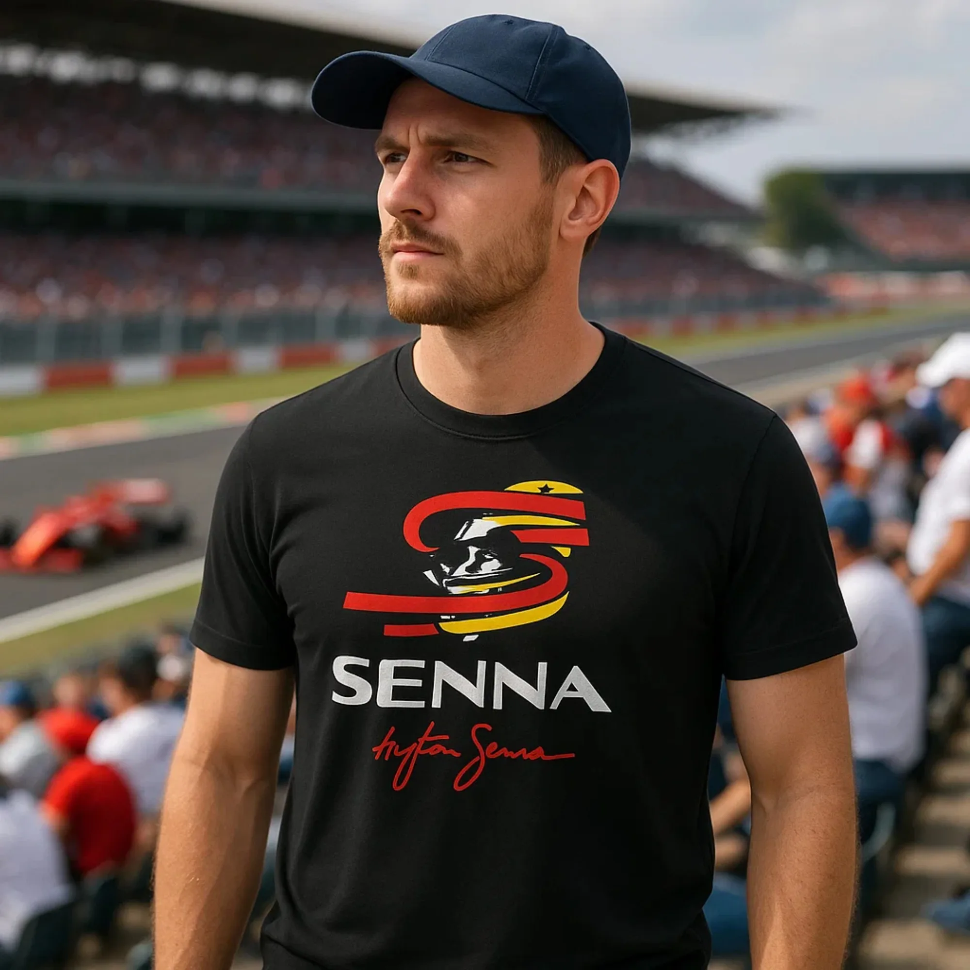 New F1 Ayrton Senna Print T Shirt Men Women Fashion Streetwear O Neck Short Slee