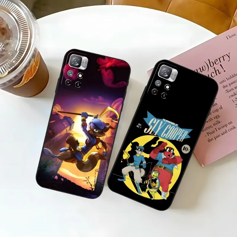 Gioco Cartoon Sly Cooper Custodia Per Telefono Per Xiaomi 13 Poco X4 M4 M3 F3 Gt 11 9T 9 12 11T 9Se 11I Pro Ultra Note10 Lite Cover Posteriore