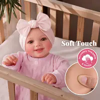 17-Inch Reborn Baby Doll Sunny – Lifelike Realistic Soft Vinyl Poseable Newborn with Smiling Face & Accessories, Gift for Kids A 2