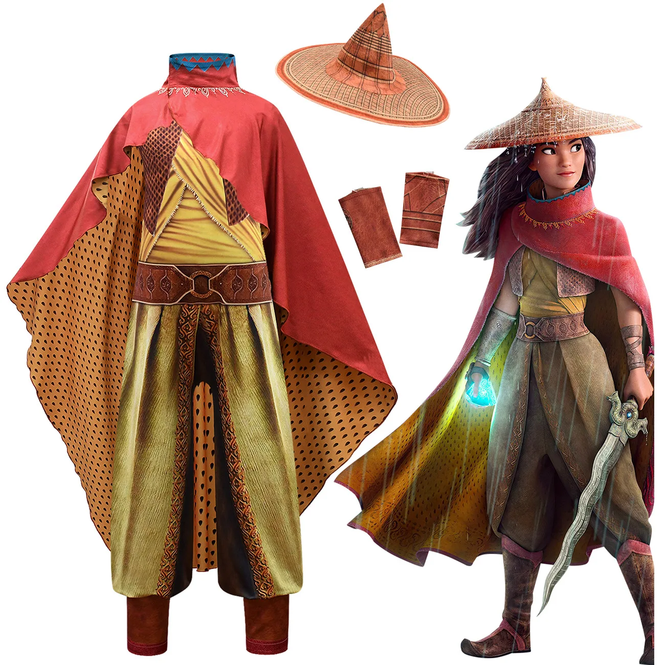 2021 Movie Raya And The Last Dragon Cosplay Legend Costume Cosplay Raya Fancy Set Adulti E Bambini Performance Costume