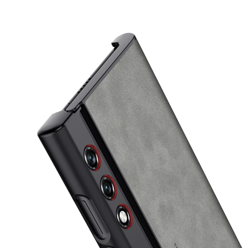 Luxurious Leather Folding Phone Case with Stand & Shockproof Bumper