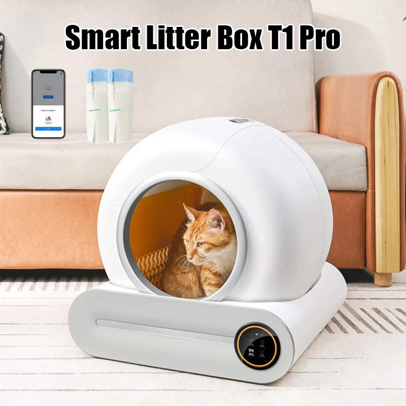 Pety 自動クリーニング猫用トイレ 自動インテリジェント猫用トイレ,セルフクリーニング,閉じた,電気脱臭