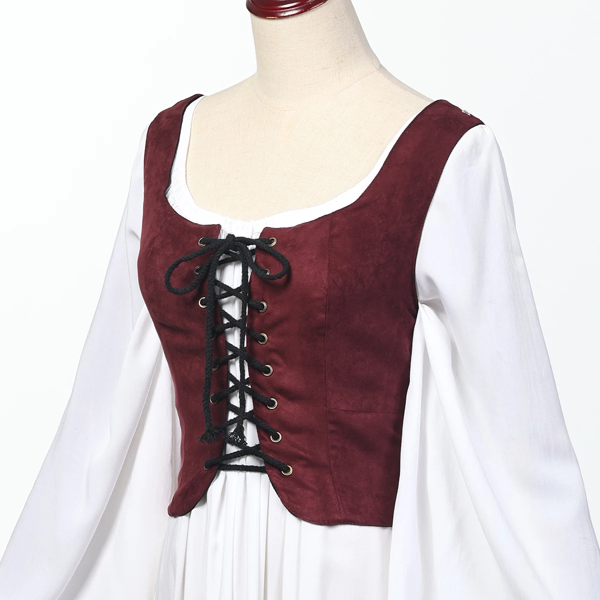 Pirate Corset Vest Steampunk Waistcoat For Women Halloween Medieval Cosplay Tops