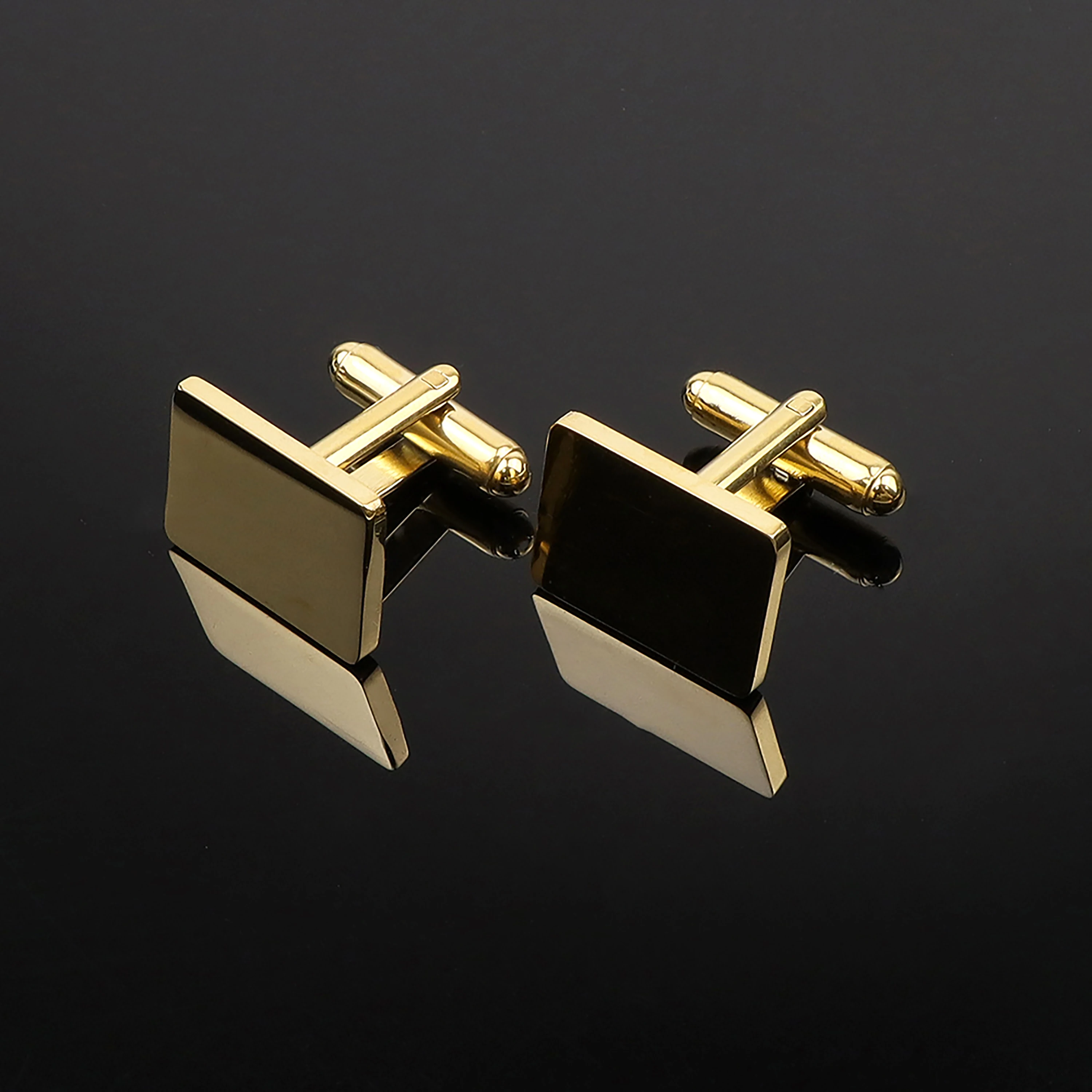 Gemelli da uomo classici quadrati rotondi Gemelli da abo lucidi di colore nero oro argento di alta qualà Accessori per camicie da festa di nozze  36