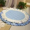 Round Ruffle Carpets for Living Room, Princess Bedroom Carpet, Custom Rug, Home Decoration 4