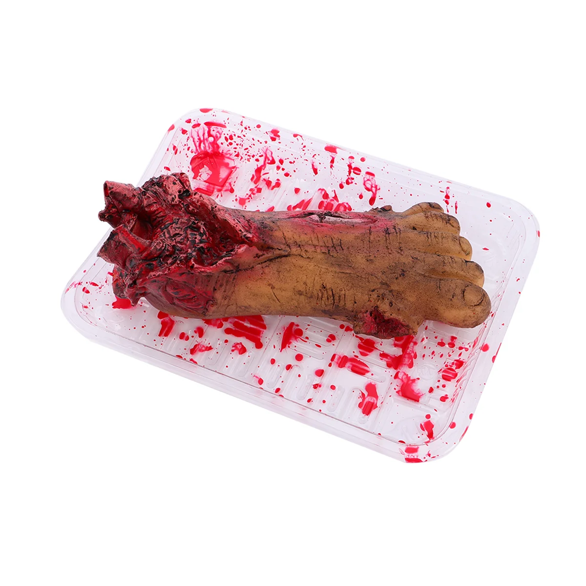 

1Pc Halloween Trick Toy Decoration Foot with Dish Creepy Trick Toy (Red)
