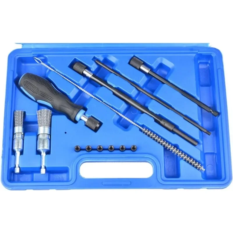 19pcs Universal Injector Seat Brush Cleaner Cleaning Tool Kit for Diesel Injectors Engines Car Special Disassembly Tool