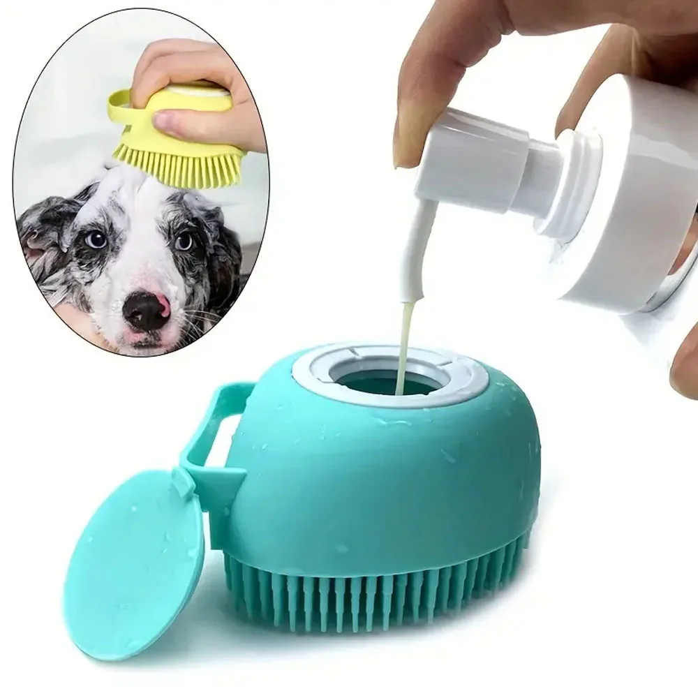 Pet Bath Brush Bathroom Soft Silicone Massage Comb Soft Safety Dog Cat Shampoo Brush Hair Fur Grooming Cleaning Accessories pet cleaning tools