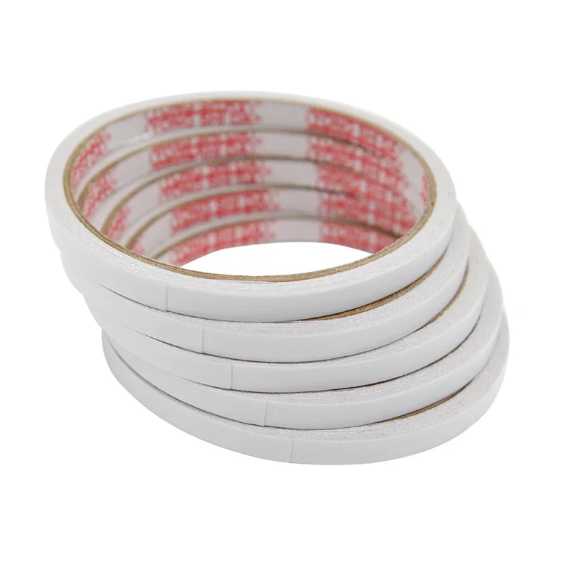 Double Sided Adhesive Tape White Super Strong Double Faced Adhesive Tapes For Home DIY Craft Office Supplies 5 Rolls