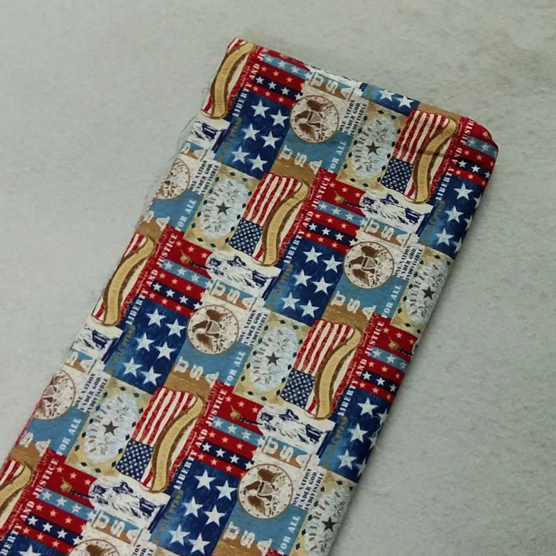 ViapHia Cotton American Series USA Flag Dollar Printed Cotton Fabric Sewing Cloth Dress Textile Tissue