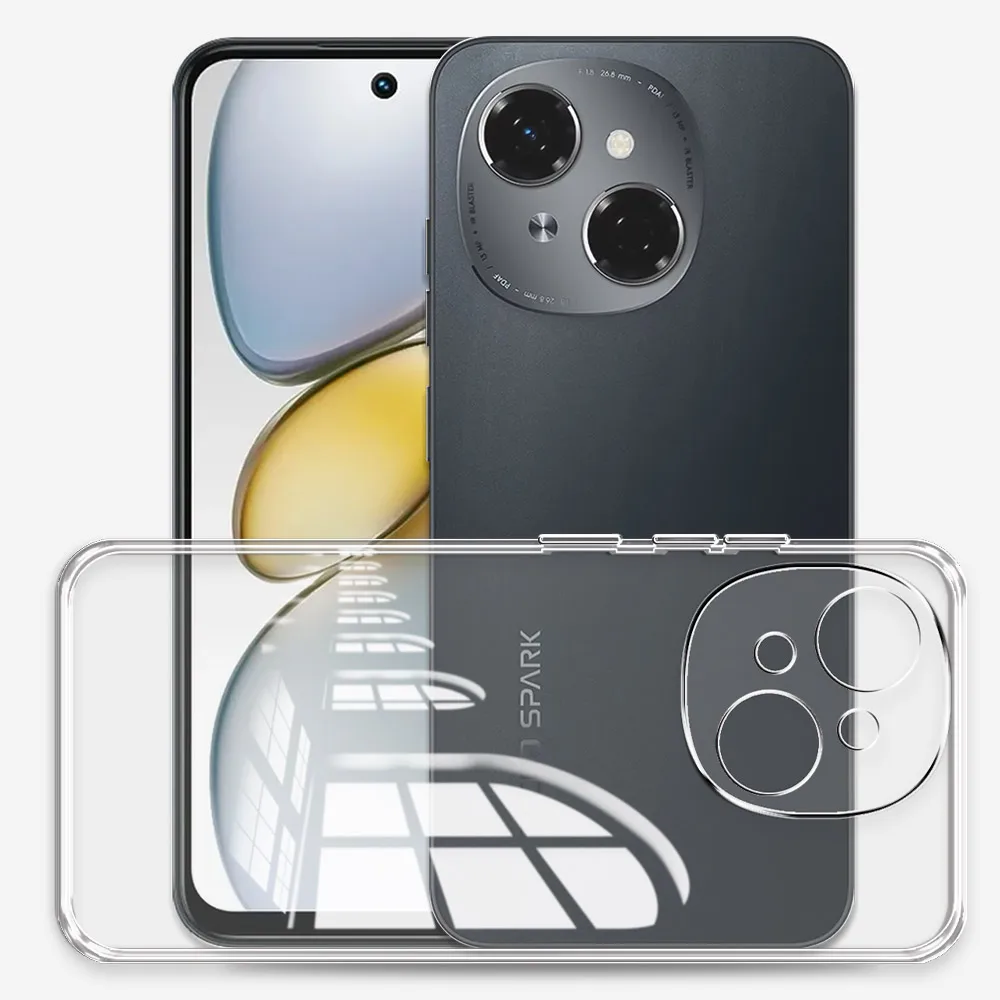 Clear Shockproof Silicone Phone Case, Transparent Back Cover