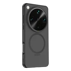 Enhanced Magnetic Shockproof Phone Case with Airbag Design - Matte Translucent Finish for OPPO Find X9 Ultra ( Black- with Mag - net)