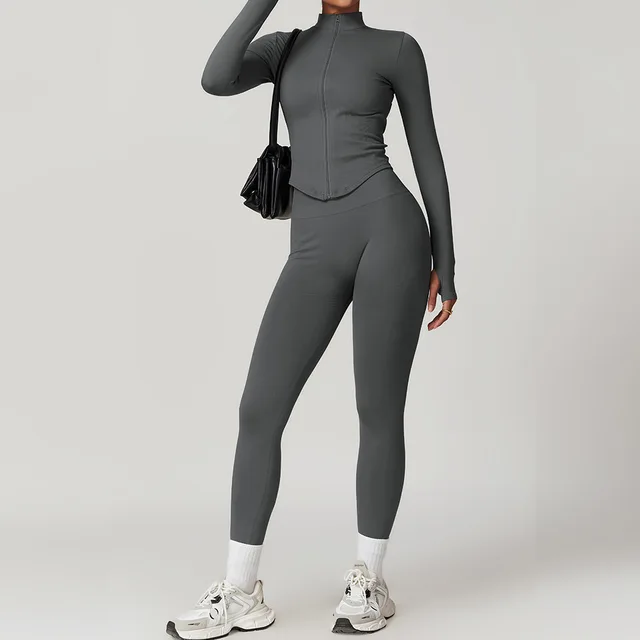 2/3/4PCS Yoga Set Gym Clothes Sportswear Seamless Yoga Suits For Women Fitness Long Sleeved Tracksuits Sports Bra Gym Leggings 6