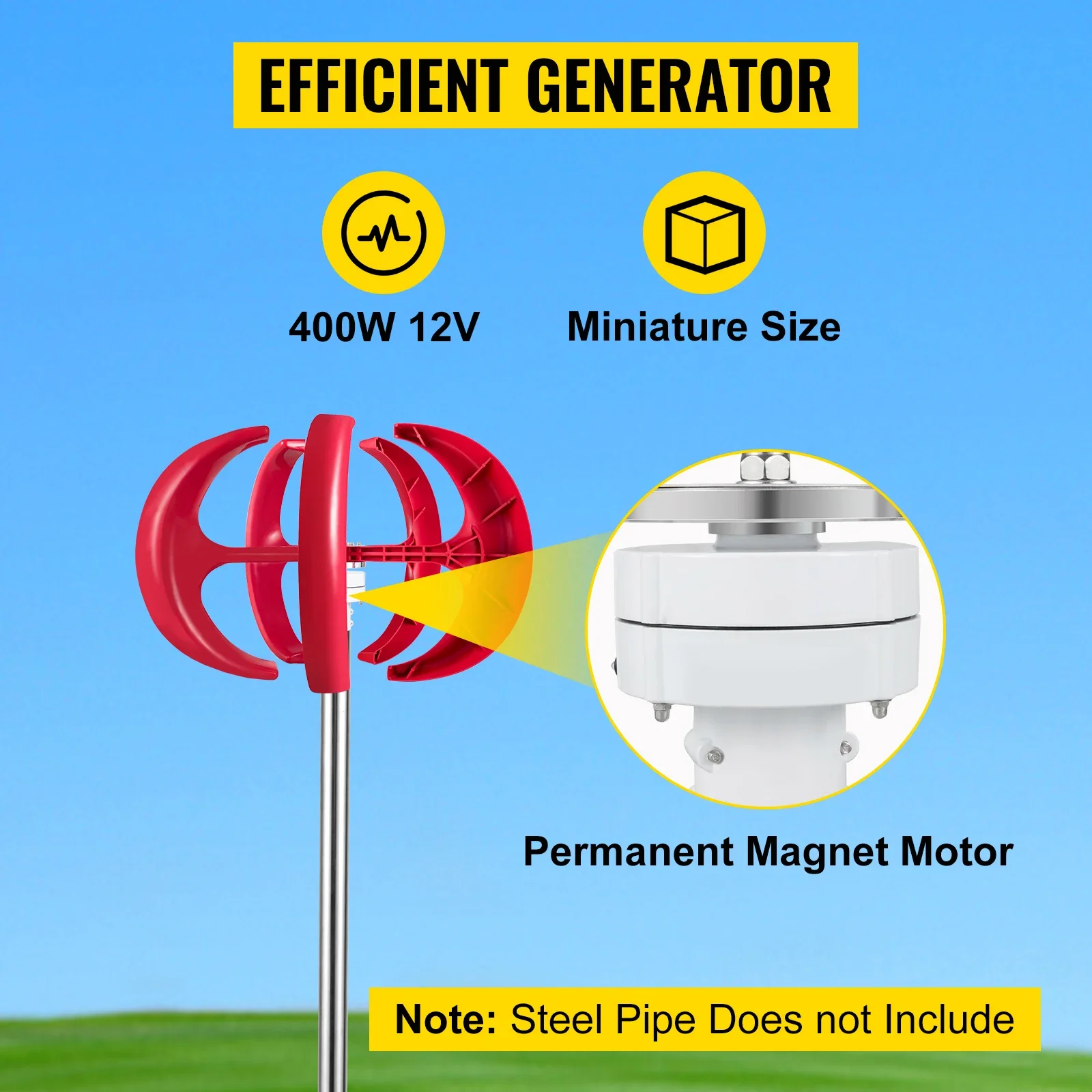 VEVOR Wind Turbine Generator Vertical Axis 12V 400W Alternative Energy  Generator VAWT Small Windmill With Controller 5 Blades - AliExpress