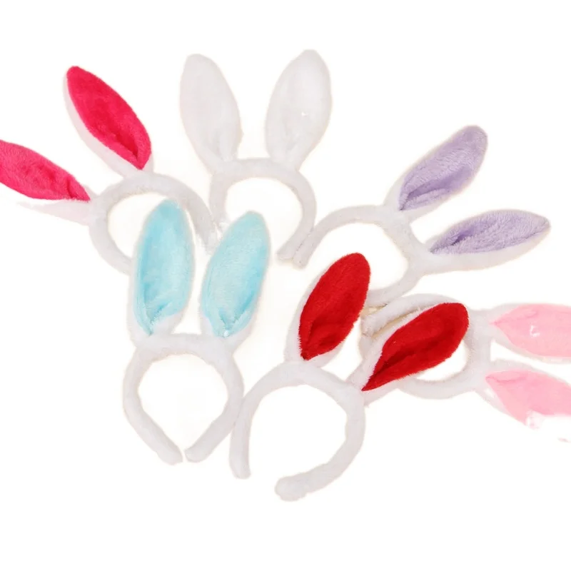 Plush Rabbit Ear Hair Hoop Bunny Ears Headband Theme Party Stage Performance Headdress Christmas Easter Cosplay Costum halloween devil shiny horns headband headdress birthday party cosplay hair hoop hairband hairpin party masquerade hair accessori