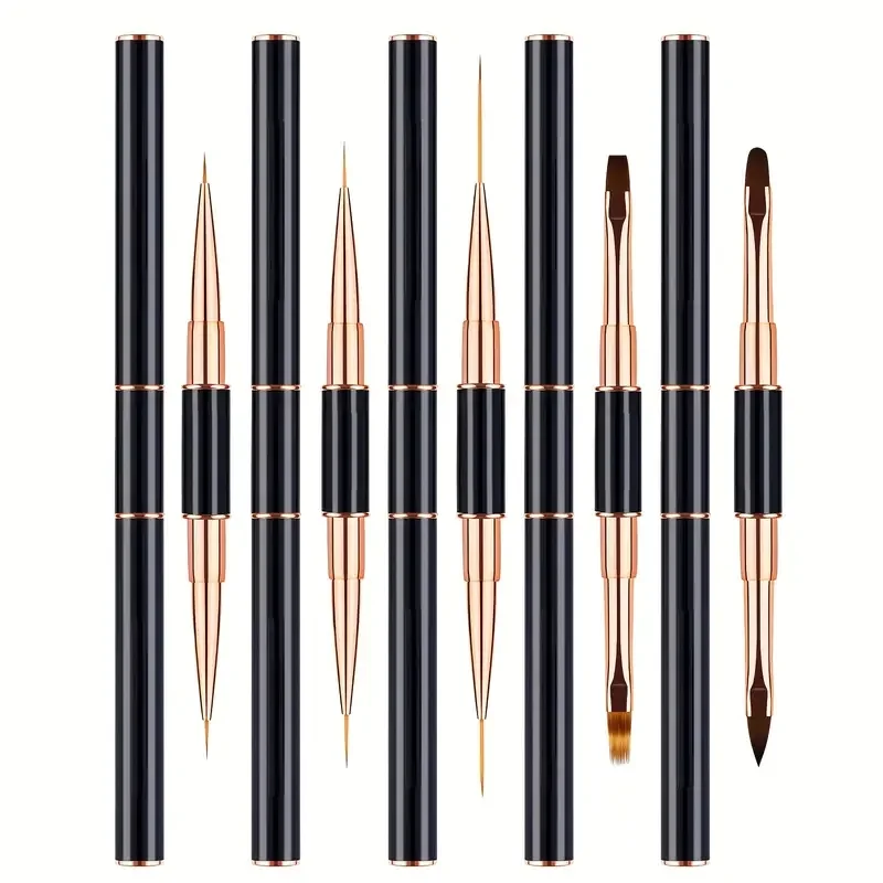 5pcs Double-Ended Professional Nail Art Brush Set