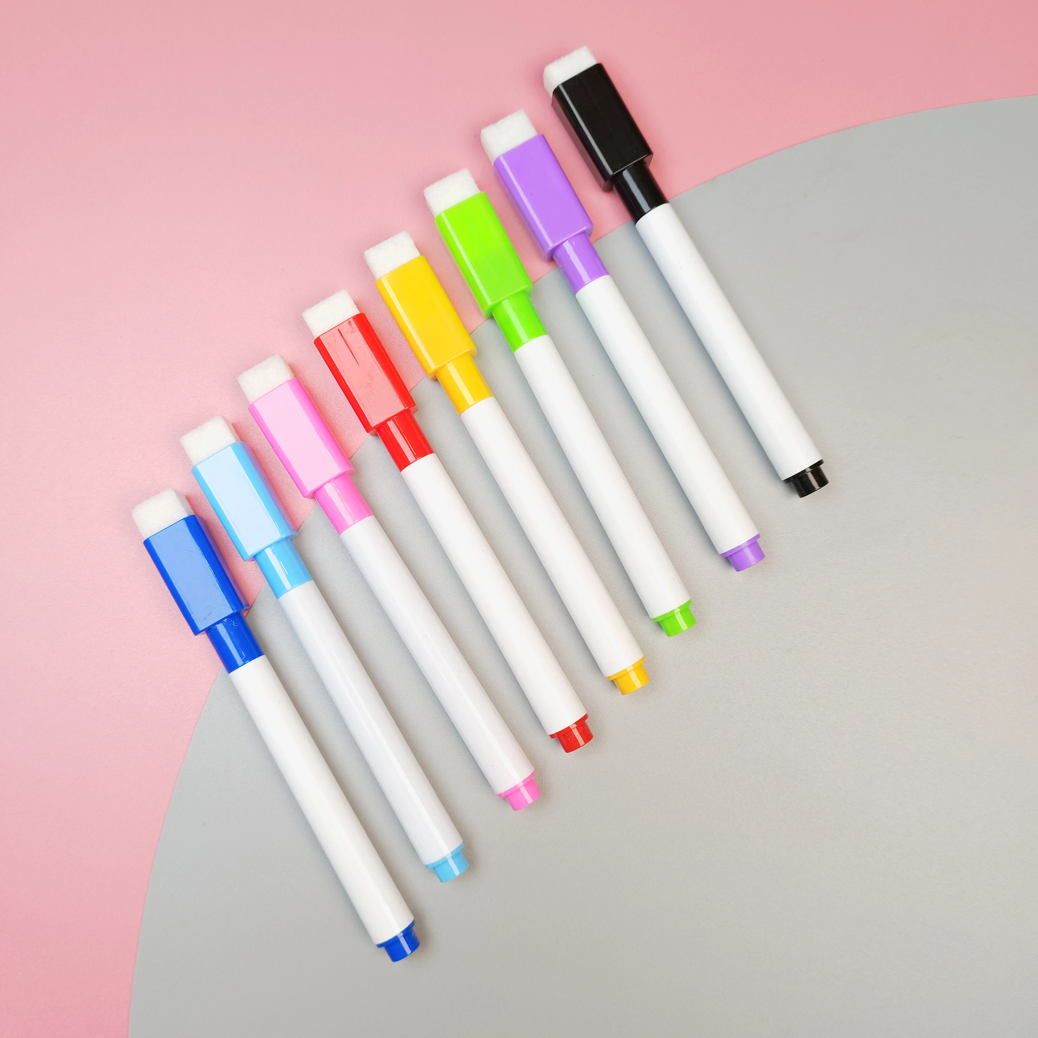 Marker Pens 8-color Bag Washable Color Core Black Core Whiteboard Pen With Brush Water-based Environmentally Friendly Erasable Pen