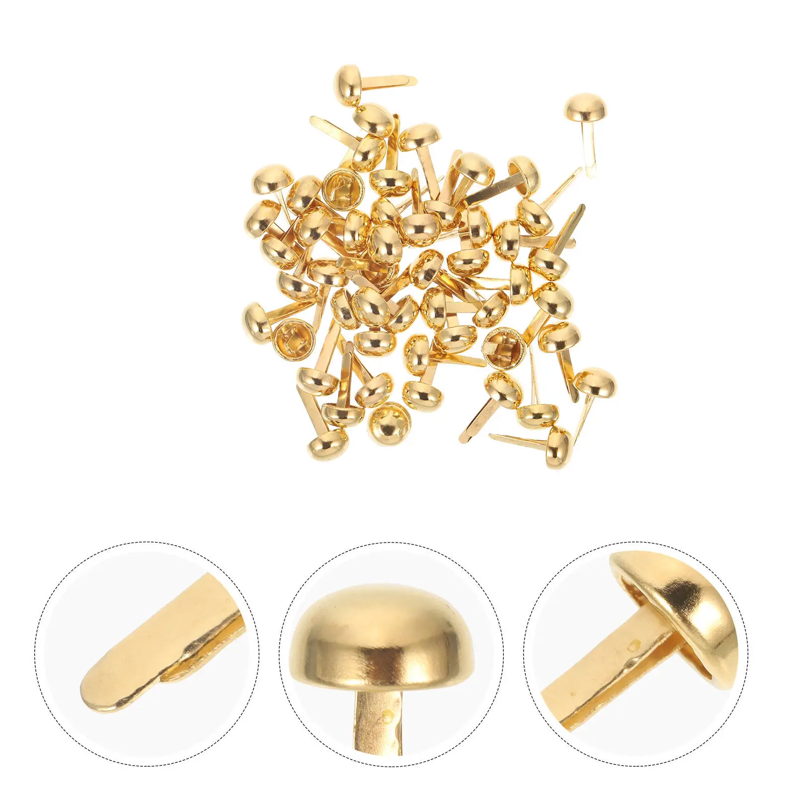 100개 종이 브래드 장식 핀 금속 소형 고정핀 스크랩북킹 카드 DIY 공예 종이 택 네일