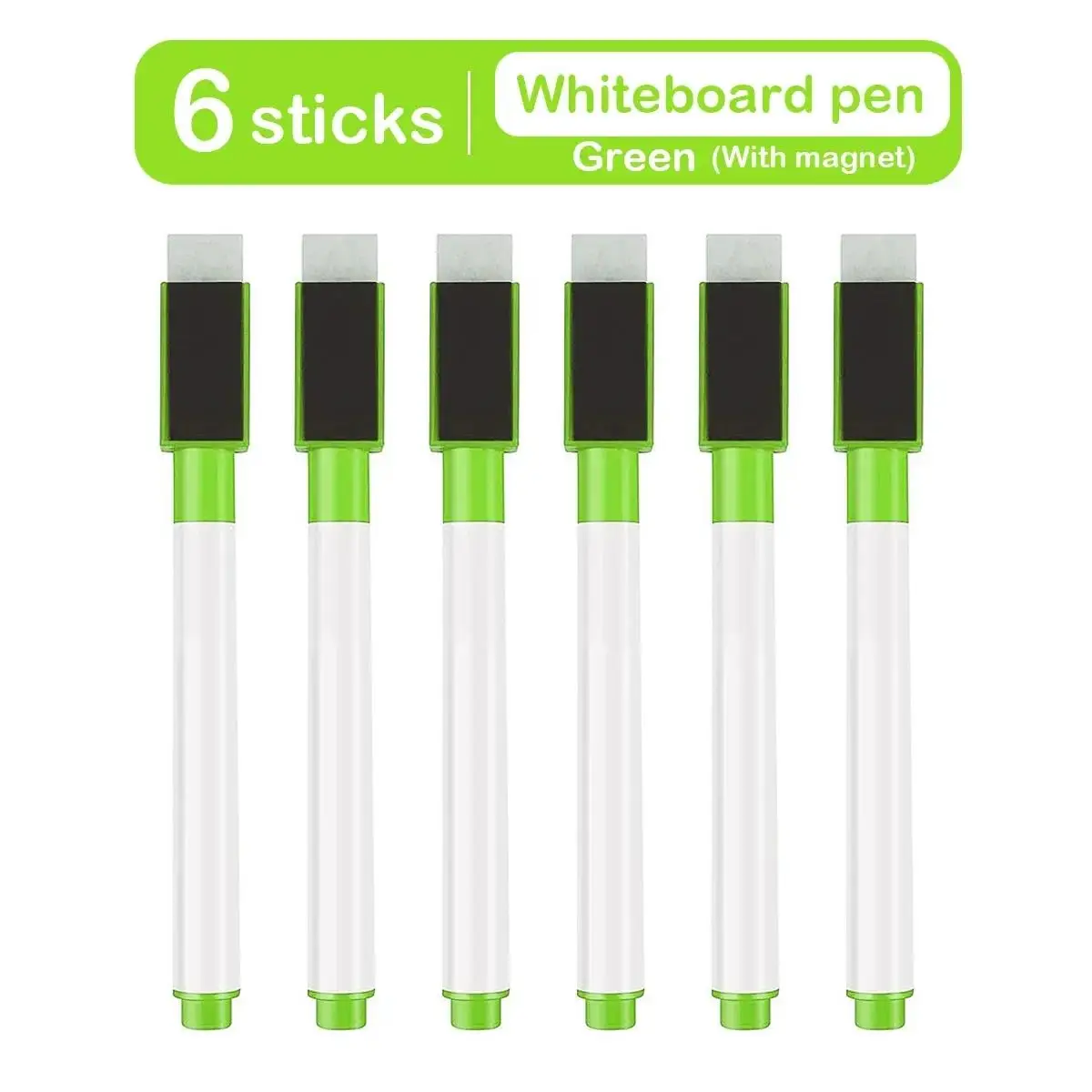 Colorful Magnetic Whiteboard Markers with Eraser Cap - Set of 8