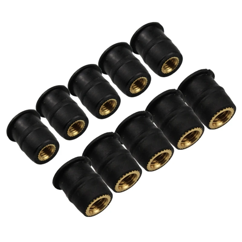 Well Nut M5 5mm M4 M6 Metric Rubber Motorcycle Windshield Rubber Rivet Nuts Bolts 10PCS For Honda For Suzuki Yamaha