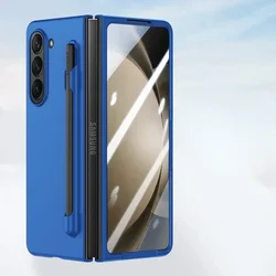 Ultra Thin Matte Solid Color Phone Case with S Pen Holder - Slim Shockproof Protective Cover for Galaxy Z Fold 8 Ultra (KLY Blue)