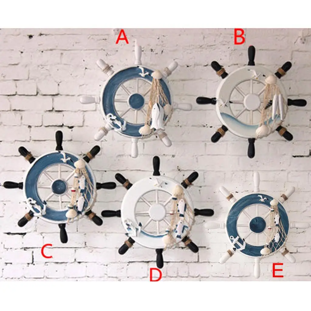 Magideal Nautical Beach Wooden Boat Ship Steering Wheel Home Wall Hanging Decor Magideal Nautical Beach Wooden Boat Ship Steering Wheel Home Wall Hanging Decor