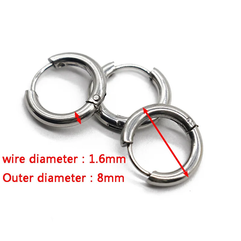 Рисунок 2 - 8/10/12/14 мм круглые серьги-кольца