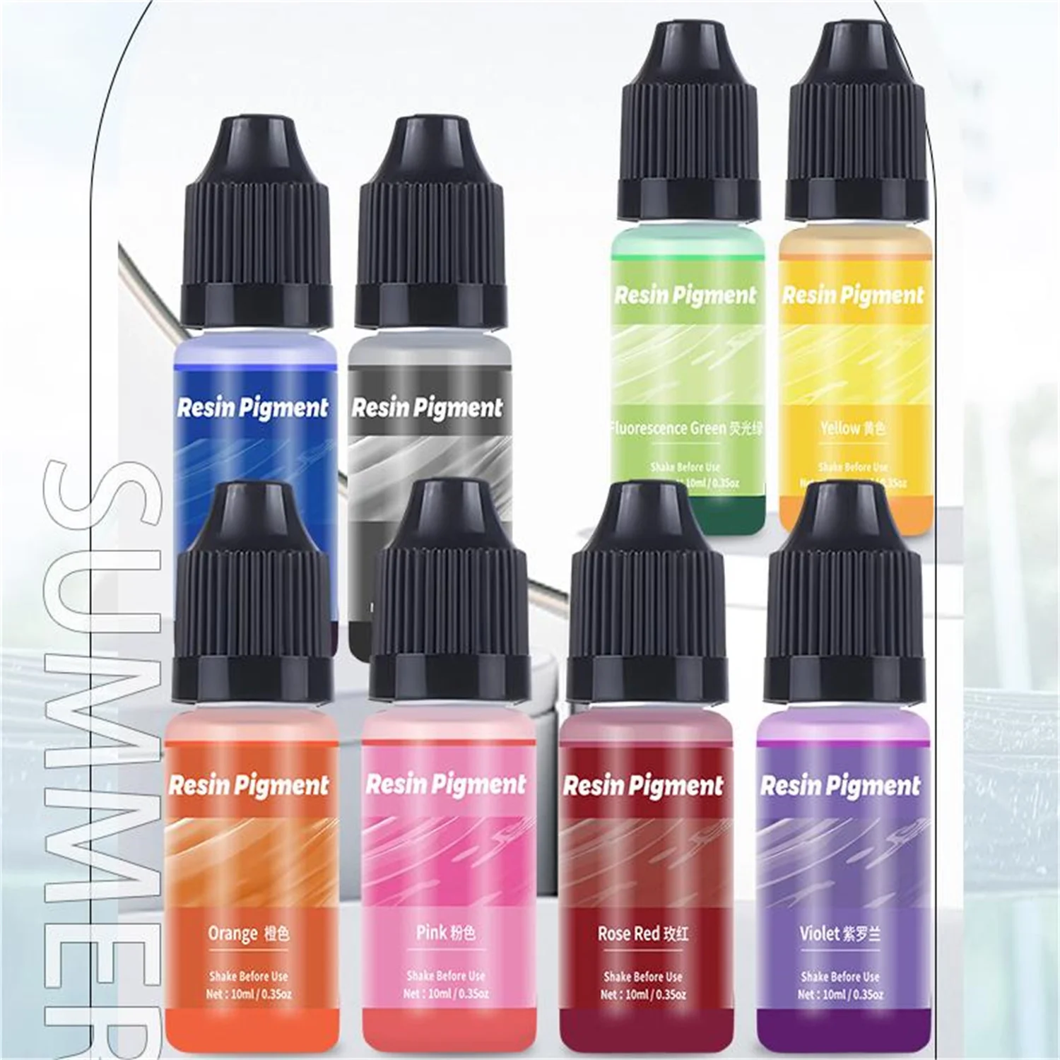 10ML Solid Color Epoxy Resin Pigments Set Liquid Colorant Dye DIY Epoxy Resin Pigment Handmade Crafts For Molds Dyeing