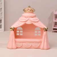 Mini lit de princesse pour maison de poupée, modèle de meubles de chambre à coucher, décoration, accessoires de maison de poupée, jouets de simulation, 1/12 1