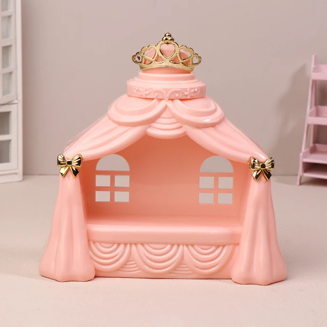 Mini lit de princesse pour maison de poupée, modèle de meubles de chambre à coucher, décoration, accessoires de maison de poupée, jouets de simulation, 1/12 1
