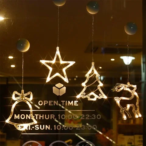 

Christmas Light Decoration Removable LED Fairy Light Ornament for Christmas Decor Santa Claus Snowflake Elk Glowing in Dark