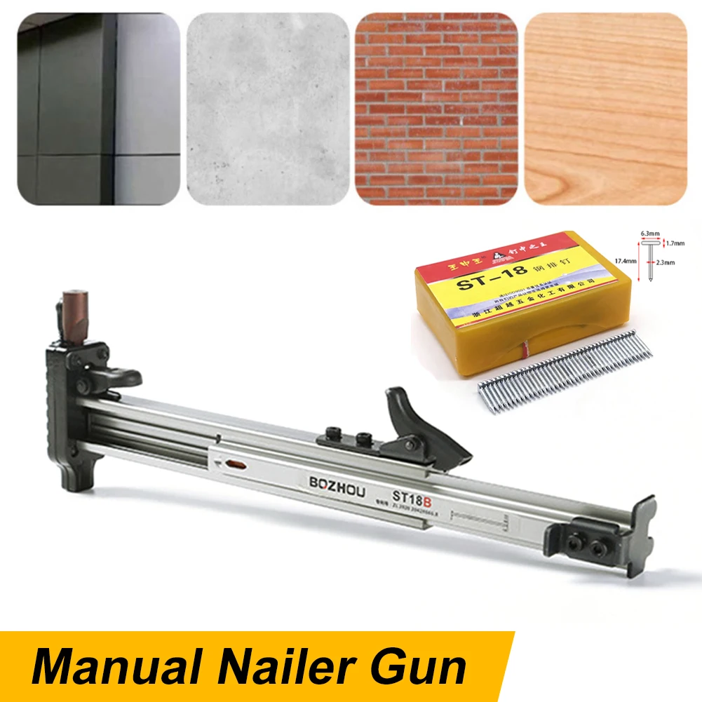 Manual Steel Nailing Gun Woodworking Construction Tool ST18 ST38 Nailer Drywall Staple Nail Gun Tacker Wire Slot Nailing Device