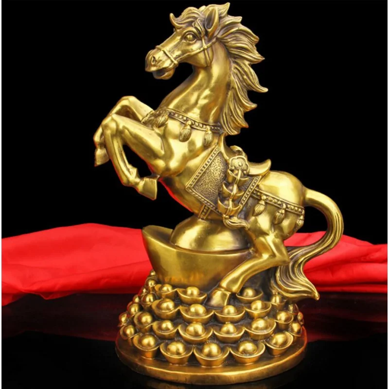 

Медная Статуя Kaiguang медная лошадь мгновенно становится богатым двенадцать лошадей зодиака прибывает в успешную офисную и домашнюю мебель