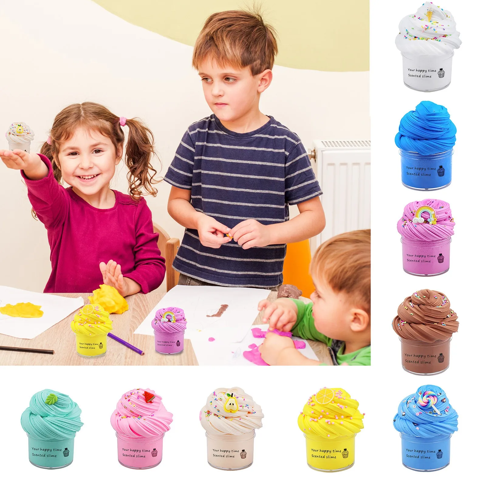 

2024 Slime Kit Cotton Butter Mud Non Sediment Colored Clay Toy 60ml Single Children'S Color Toy Diy Putty Decompress Game Toys
