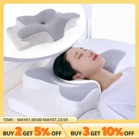 Memory Foam Pillows Butterfly Shaped Relaxing Cervical Slow Rebound Neck Pillow Pain Relief Sleeping Orthopedic Pillow Beding 1